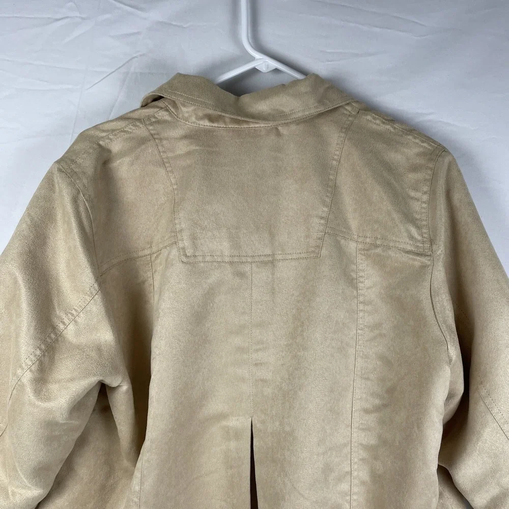 Coldwater Creek Shirt Jacket Shacket Women's Size 18W Beige‎ Snap Up Polyester